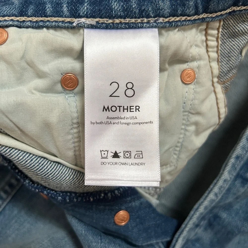 MOTHER Women's Straight Leg Jeans - Medium Blue Wash - Picture 8 of 11